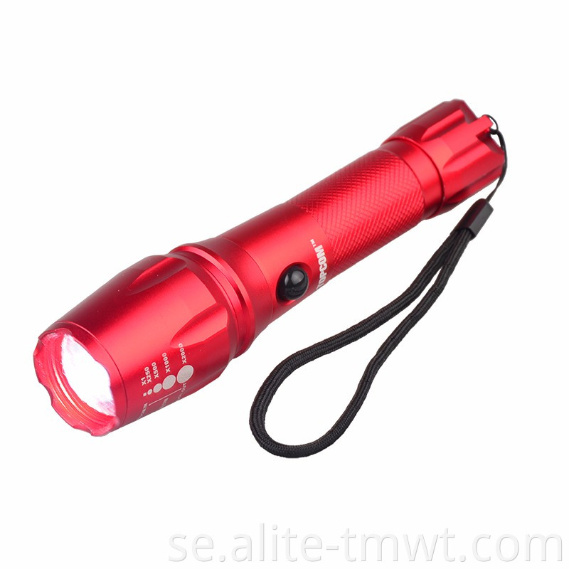 Euro CE 10W XML T6 RECHARGEABLE LED Torch ficklampa med strobfunktion